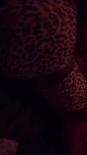 Curvy blonde pro wears sexy cheetah print lingerie in a solo scene