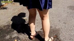 lizzy lamb wetting her panties in parking lot real omorashi