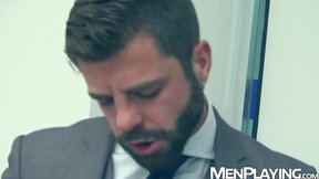 Suited stud Hector de Silva wrecks Emir Boscattos ass hard