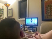 FtM rubs clit and rides pillow while watching porn