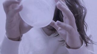 Masturbation by bubbling saliva and smearing it on the nipple
