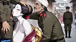 Japanese Kimono Girl Sex with Arab Man - Breeding Activity 1946 - HENTAI