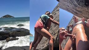 flagra na praia dotado de 23 arregacando o cuzinho virgem do novinho - completo