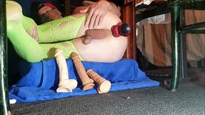 Sexy soloboy stuffs his ass with two big dildos