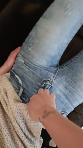 Close up Ass Massage and Pussy Fingering in Jeans