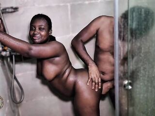 Short black with large booty pound hard in the baths
