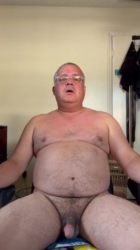 Old Man Nude in Bedroom