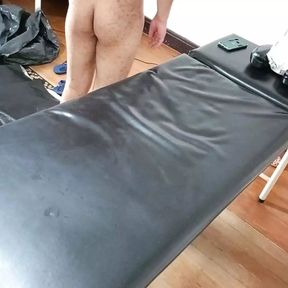 Male waxing, Brazilian style. dick and ass