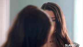 Bombshell babes Aria and Alyx fuck like rockstars