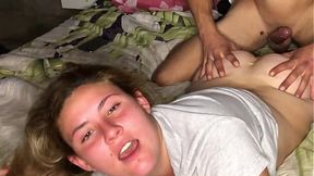 Chubby white girl humiliates herself with rough anal for budding man