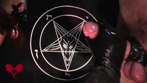 Handjob in Latex Gloves - a *** to Baphomet