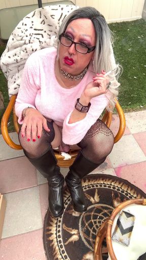 Smoking Fetish Trans Marilyn Loversmoke Flashing Big Tits Outdoors   Clip 1
