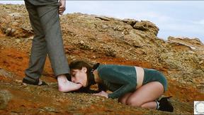 ”Submissive foot licking & booty eating by the sea”