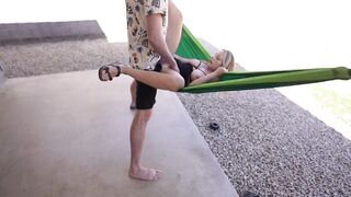 Fucking inside a Hammock Outdoor