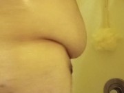 Chubby Guy's Shower Jerk Off