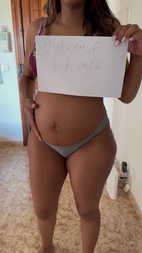 Amateur with big tits shows off her round ass