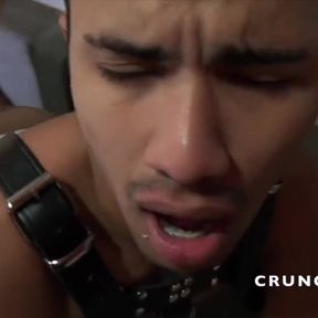 Sexy Latino creampied by older in leather
