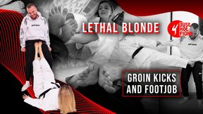 KICKS TO THE GROIN FROM BLONDE
