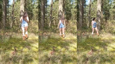 Horny hiker caught on trail cam in tight shorts
