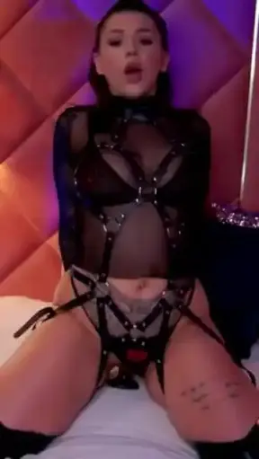 Young horny MILF riding dildo