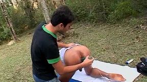 James and Caike find a secluded spot for a HARD fuck