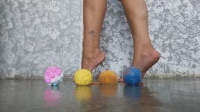 Crushing and stomping on objects with my bare feet (2)