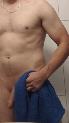 Drying off after showering