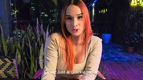 Colombian college-aged Abella Olsen risks it all in a restaurant bathroom