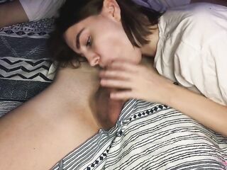 Teen Stepdaughter Gives a Pleasant Blow Job And Swallows All My Cum