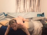 Skinny horny humps his pillow cause he desperate for a fuck