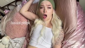 beautiful agony : petite blonde simulated missionary sex with a hot girl in a crop top fucking POV