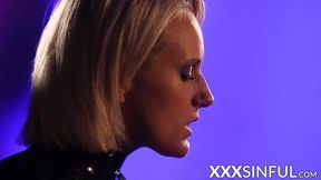 Blonde angel Wicky rides hard cock in missionary