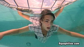 Aquaphilias- Kelli Curtis Underwater PERIL Swimming Laps Interrupted by Rude Phone Lady- She takes matters into her own hands