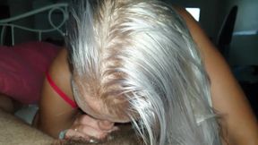 Messy cumshot all over my face