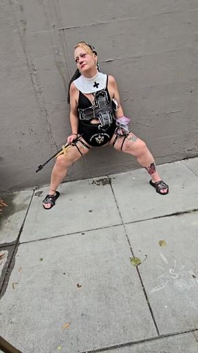 Watch a nun **** in public