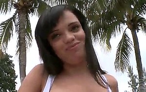 Stacey foxxx shows off her big natural tits outdoor