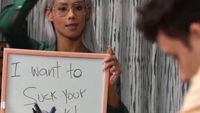 Small titted detention teacher gets horny