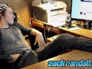 Toned Ty Evans jacks his cock off in front of his computer
