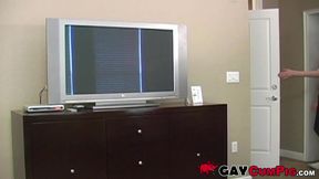 Hot twink deepthroats rock hard cock while moaning from joy