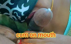 Try not to cum challenge. A extreme Closup blowjob and cum swallowing by a horny village girl