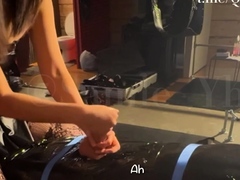 Femdom fetish handjob
