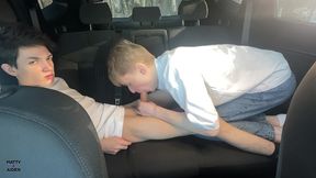 matty and aiden: hot twink blowjob in the car