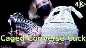 Caged Converse Cuck - 4K - The Goddess Clue, One Last Orgasm Before Chastity, Cuck Boyfriend, Converse Fetish, Keyholding, Femdom Girlfriend, Shoe Fetish, Foot Fetish, Feet JOI and Cum Eating Instructions