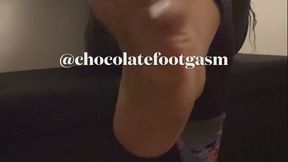 Sole tease with verbal tease