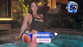 They fuck me wildly in a jacuzzi! I love his big cock.