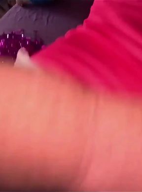 MILF Cheerleader Tease. Pink Uniform, Lollipop Play and Messy Bedroom Fantasy