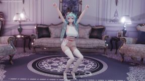 [mmd] 初音 (g)i-dle - Queencard Queen; Fetish Uniforms; Striptease; Busty; Jiggle