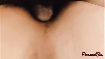 She teases you with her horny face and ends with a close up anal creampie