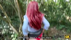 HUNT4K  Busty redhead seduced a stranger and fucked him in front of her BF