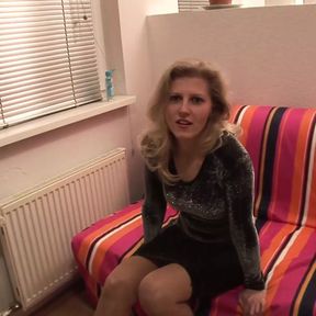 Blonde german milf makes her first cam video and lets herself be fingered!